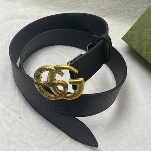 Gucci snake gold buckle black belt